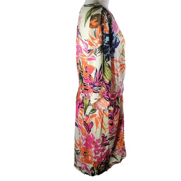 1. State Womens Floral Kimono Style Cover-Up Dress Lightweight Rayon Size L - Picture 9 of 10